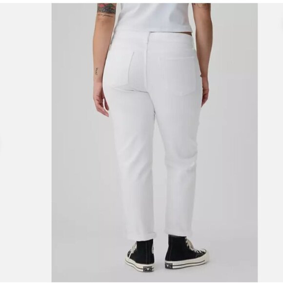GAP Mid Rise Girlfriend Classic Jeans Size 31/12 TALL Optic White RT$80 #725278 - Picture 6 of 8